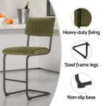 Artiss 2x Bar Stools Velvet Chairs Green - Image 5