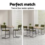 Artiss 2x Bar Stools Velvet Chairs Green - Image 6