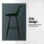 Artiss 4x Bar Stools Velvet Chairs Green - Image 4