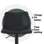 Artiss 4x Bar Stools Vintage Leather Swivel Gas Lift Black - Image 5