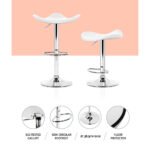 Artiss 4x Bar Stools Leather Gas Lift Chair White - Image 4