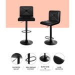 Artiss 4x Bar Stools Gas Lift Leather Chair Black - Image 5
