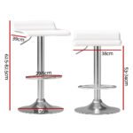 Artiss 2x Bar Stools Faux Leather Chair White - Image 2