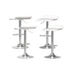 Artiss 4x Bar Stools Faux Leather Chair White - Image 7