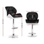Artiss 4x Bar Stools Gas Lift Padded Leather Black & White - Image 2