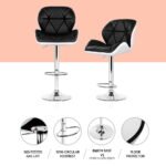 Artiss 4x Bar Stools Gas Lift Padded Leather Black & White - Image 4