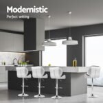 Artiss 4x Bar Stools Gas Lift Padded Leather Black & White - Image 6