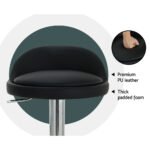 Artiss 2x Bar Stools PU Leather Gas Lift Black - Image 3