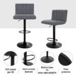Artiss 4x Bar Stools Vintage Leather Gas Lift Grey - Image 4