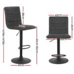 Artiss 4x Bar Stools Gas Lift Vintage Leather Grey - Image 2