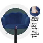 Artiss 4x Bar Stools Gas Lift Velvet Blue - Image 5