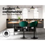 Artiss 2x Bar Stools Gas Lift Velvet Green - Image 4