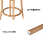 Artiss 4x Bar Stoosl Rattan Seat Wooden - Image 5