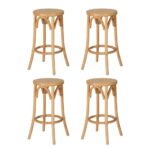 Artiss 4x Bar Stoosl Rattan Seat Wooden - Image 7