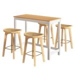Artiss Bar Table and Stools Set Dining Desk Kitchen Chairs Cafe Pub