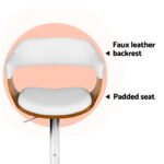 4x Artiss Bar Stools Gas Lift Leather with Armrest White - Image 4