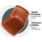 Artiss Bar Stools Kitchen Counter Barstools Leather Metal Chairs Brown x2 - Image 6
