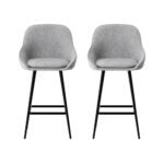 Artiss 2x Bar Stools Upholstered Stool Counter Seat Kitchen Dining Chairs - Image 3
