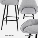Artiss 2x Bar Stools Upholstered Stool Counter Seat Kitchen Dining Chairs - Image 5