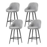 Artiss 4x Bar Stools Upholstered Stool Counter Seat Kitchen Dining Chairs - Image 7