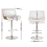 Artiss Bar Stools Swivel Leather Chairs Wooden - Image 2