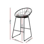 Artiss 4x Bar Stools Padded Seat Metal - Image 2