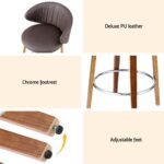 4x Artiss Bar Stools Dining Chairs Contoured Leather Wood Stool - Image 6