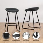 Artiss 2x Bar Stools Kitchen Dining Chairs Counter Stool PU Leather Metal - Image 5