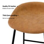Artiss 4x Bar Stools Kitchen Dining Chairs Counter Stool PU Leather Metal Brown - Image 6