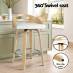 Artiss 2x Bar Stools Swivel Dining Chairs Low Back Counter Seat PU Cushion - Image 4