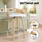 Artiss 4x Bar Stools Swivel Dining Chairs Low Back Counter Seat PU Cushion - Image 4