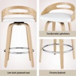 Artiss 4x Bar Stools Swivel Dining Chairs Low Back Counter Seat PU Cushion - Image 5