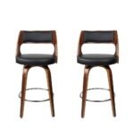 Artiss 2x Bar Stools Swivel Leather Chair 65cm - Image 3
