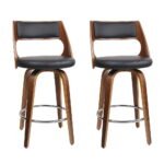 Artiss 2x Bar Stools Swivel Leather Chair 65cm - Image 8