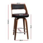 Artiss 4x Bar Stools Swivel Leather Chair 76cm - Image 2