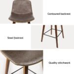 Artiss 4x Bar Stools Vintage Leather Wooden - Image 4