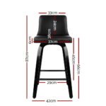 Artiss Bar Stools Kitchen Leather Barstools Swivel Wooden Chairs X4 - Image 2