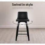 Artiss Bar Stools Kitchen Leather Barstools Swivel Wooden Chairs X4 - Image 6