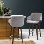 Artiss Bar Stools Swivel Velvet Padded Wooden - Image 7