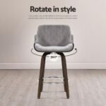 Artiss 4x Bar Stools Swivel Velvet Padded Wooden - Image 4
