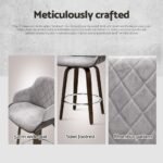 Artiss 4x Bar Stools Swivel Velvet Padded Wooden - Image 5