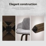 Artiss 4x Bar Stools Swivel Velvet Padded Wooden - Image 6