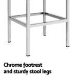 Artiss 4x Bar Stools Leather Padded Metal White - Image 6