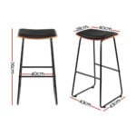 Artiss Bar Stools Kitchen Counter Stools Metal Chairs x2 - Image 2