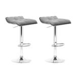 Artiss 2x Bar Stools Linen Padded Gas Lift - Image 8