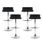 Artiss 4x Bar Stools Adjustable Gas Lift Chairs Black - Image 3