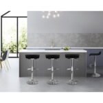 Artiss 4x Bar Stools Adjustable Gas Lift Chairs Black - Image 6