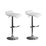 Artiss 2x Bar Stools Adjustable Gas Lift Chairs White