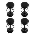 Artiss 4x Bar Stools Leather Padded Gas Lift Black - Image 3