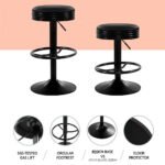 Artiss 4x Bar Stools Leather Padded Gas Lift Black - Image 4